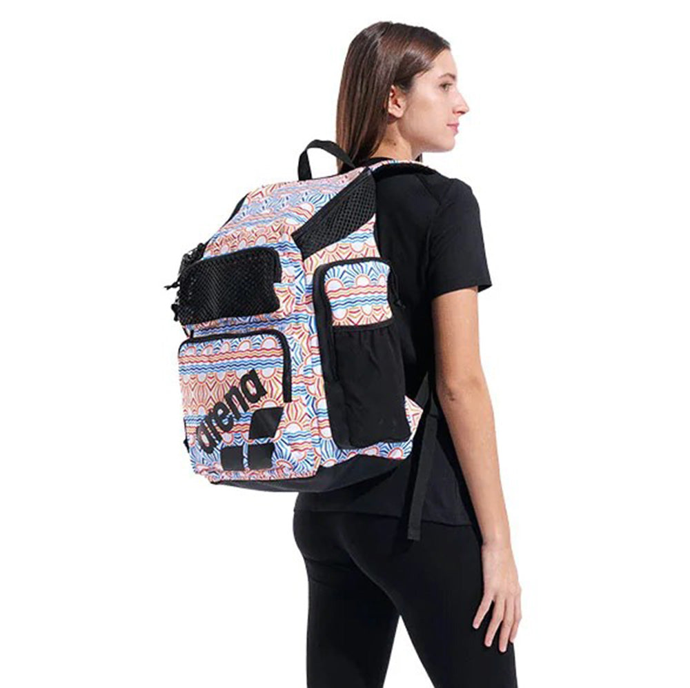 Arena One Go Allover Swim Sports Travel Backpack 45L Sunrise
