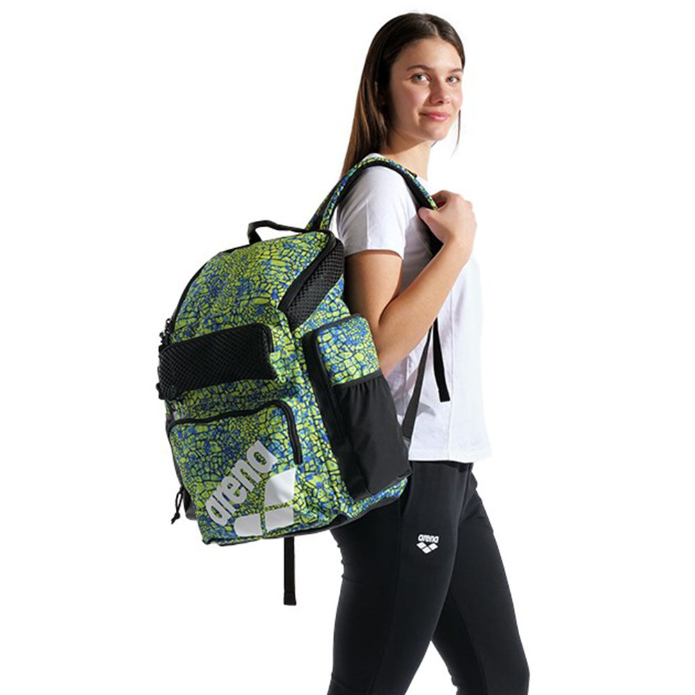 Arena One Go Allover Backpack 45L - Snakeskin Green