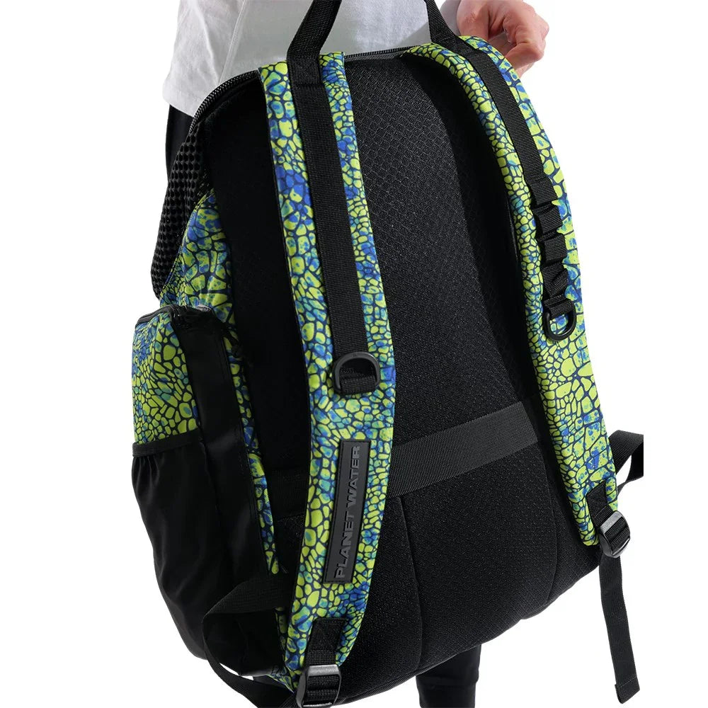 Arena One Go Allover Swim Sports Travel Backpack 45L - Snakeskin Green