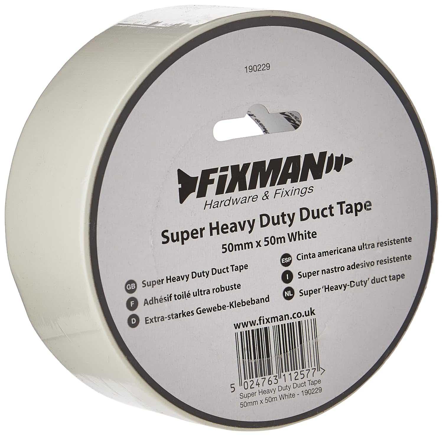 Fixman 190229 Super Heavy Duty Duct Tape White