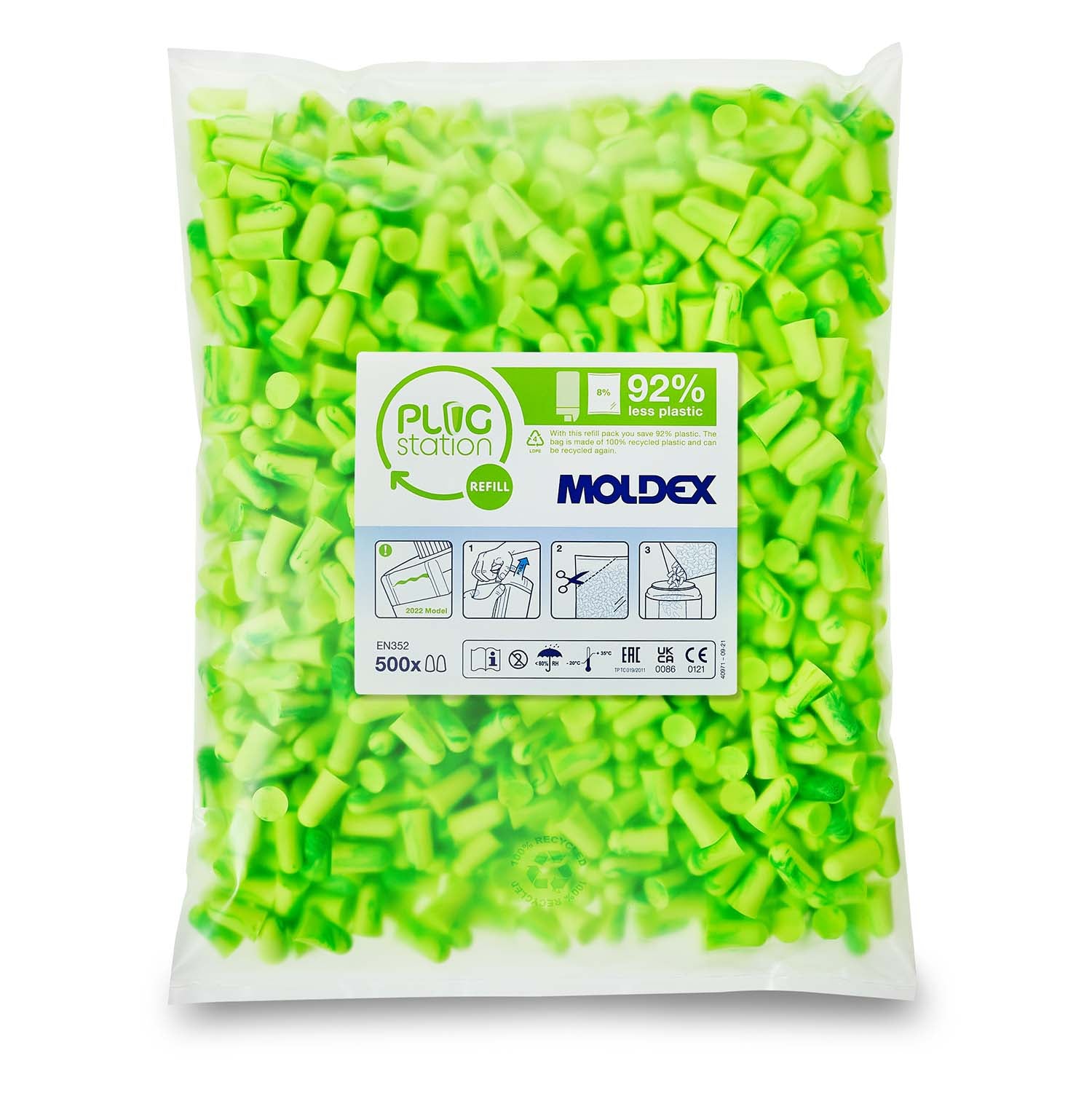MOLDEX 7760 Pura-Fit Station Refill Pack 500 pairs SNR 35dB
