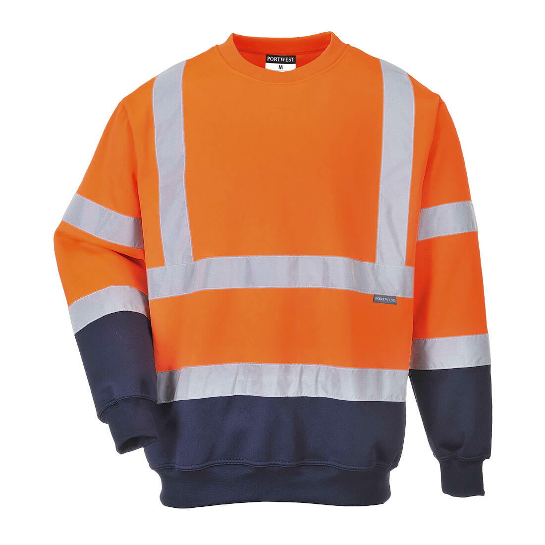 Portwest B306 Hi-Vis Contrast Sweatshirt Orange Navy