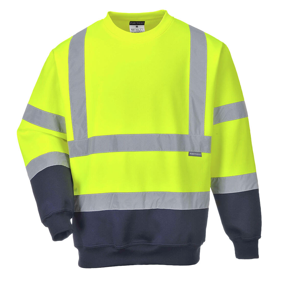 Portwest B306 Hi-Vis Contrast Sweatshirt Yellow Navy