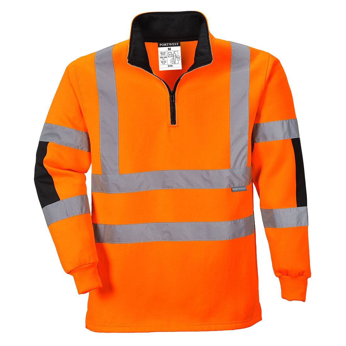 Portwest B308 Xenon Hi-Vis Rugby Shirt Orange