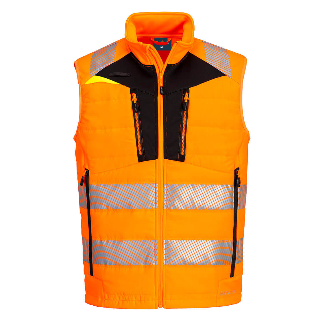 Portwest DX479 DX4 Hi-Vis Hybrid Baffle Bodywarmer Orange Black