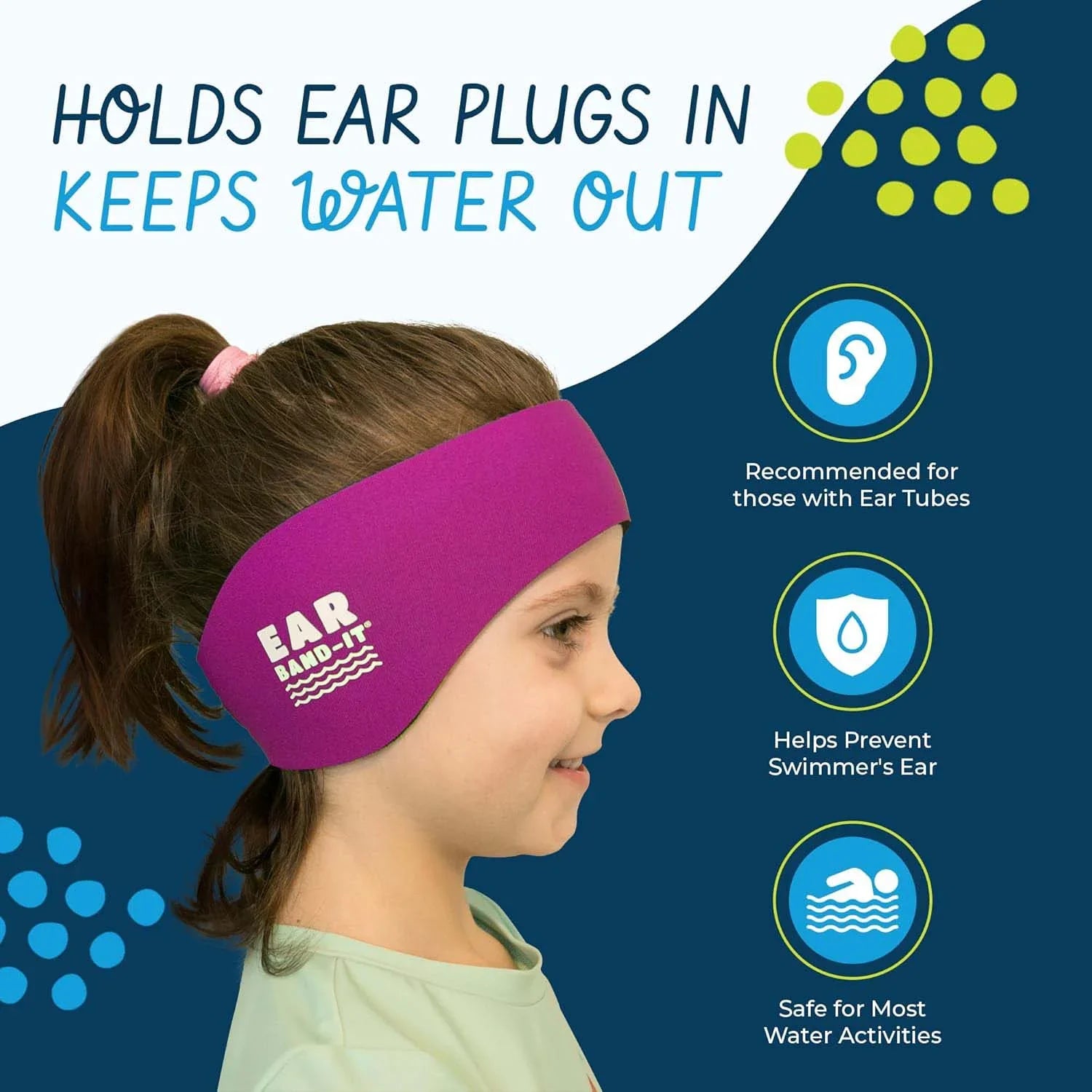 Ear Band it Original Magenta Swimming Headband with kids