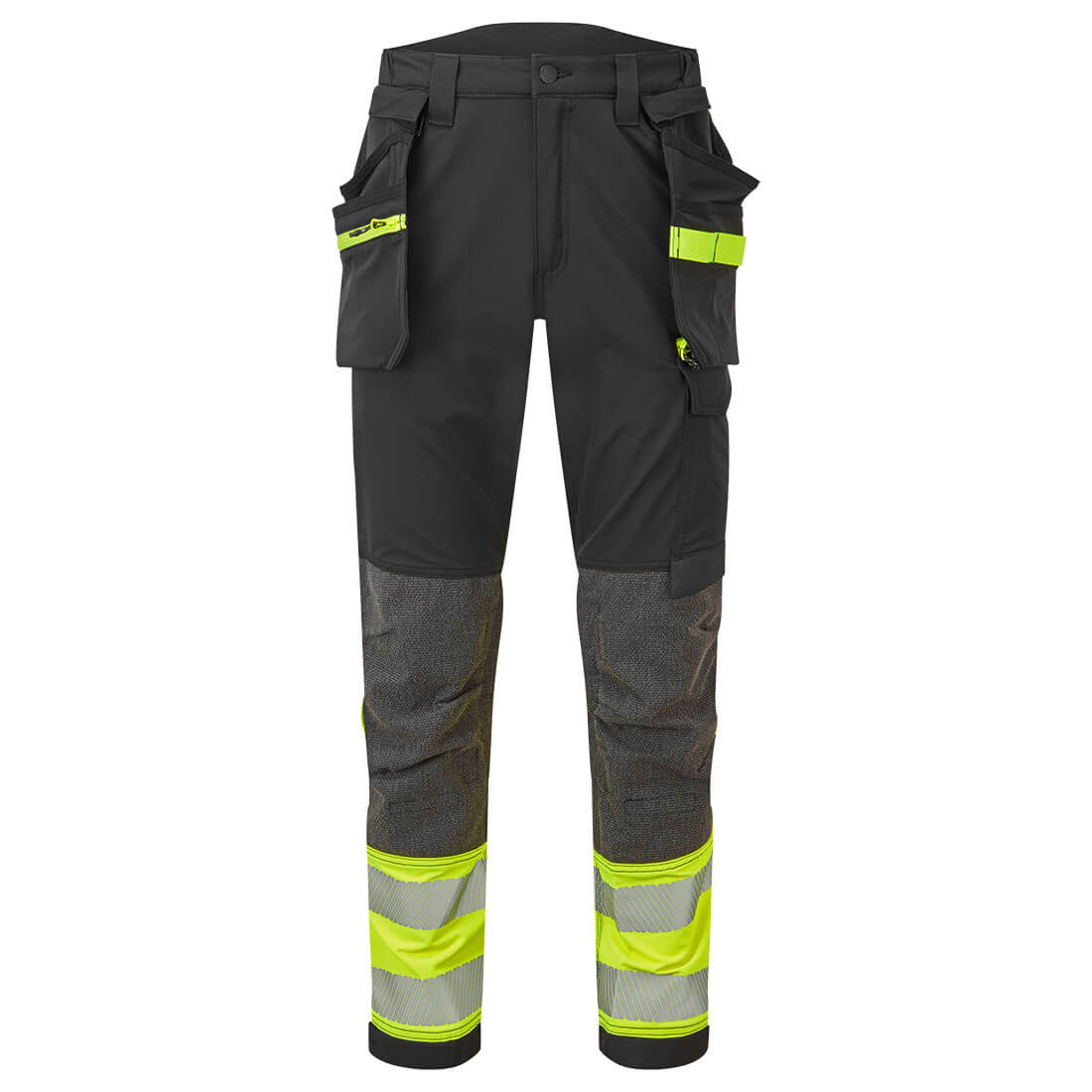 Portwest EV442 EV4 Hi-Vis Stretch Detachable Holster Class 1 Trousers Yellow/Black