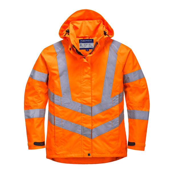 Portwest LW70 Hi-Vis Women's Breathable Rain Jacket Orange