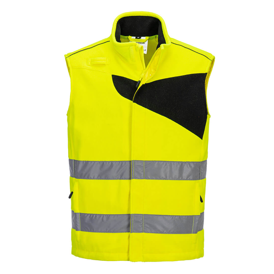 Portwest PW2 Hi-Vis Fleece Bodywarmer Yellow Black