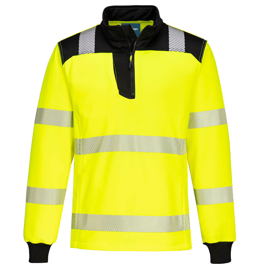 Portwest PW326 PW3 Hi-Vis 1/4 Zip Sweatshirt Yellow/Black