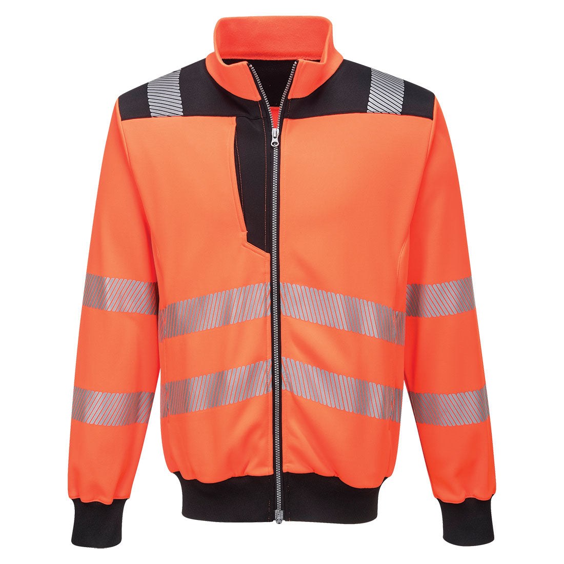 Portwest PW370 PW3 Hi-Vis Zip Sweatshirt Orange Black