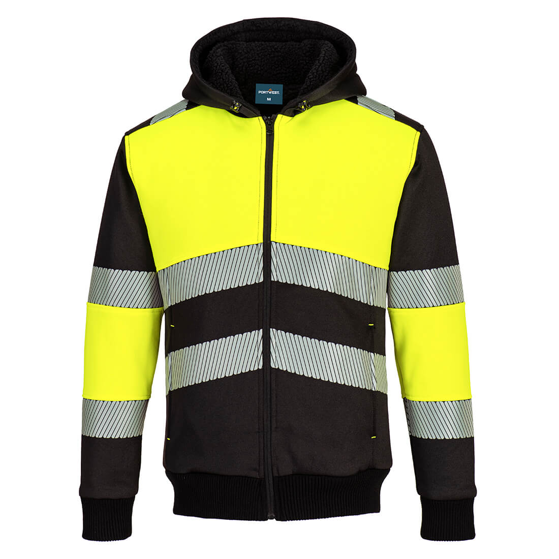 Portwest PW3 Zipped Class 1 Winter Hoodie Yellow Black