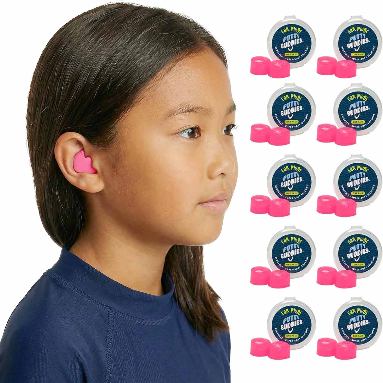 Putty Buddies Original Swimming Earplugs Magenta