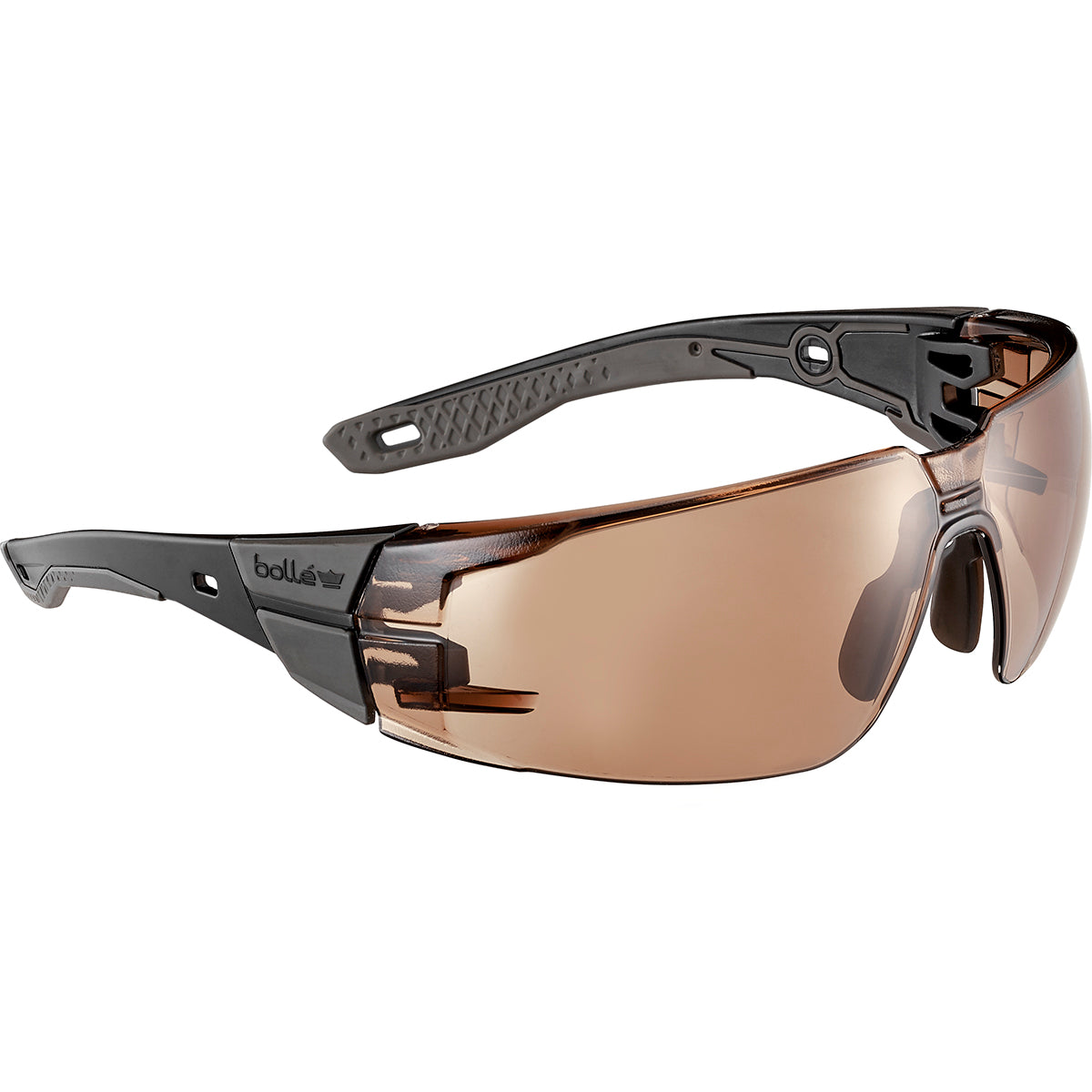 Bolle RUSH+ 2.0 Bronze Lens Safety Glasses with Black and Grey Frame