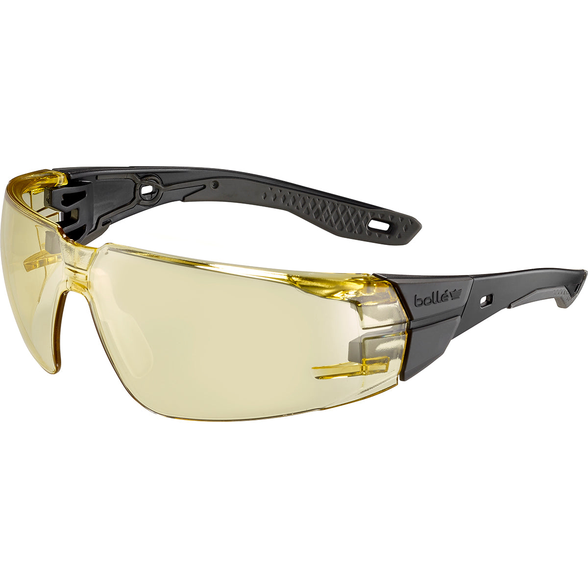 Bolle RUSH+ 2.0 Small Yellow Lens Safety Glasses Black and Grey Frame RUSPSN32E