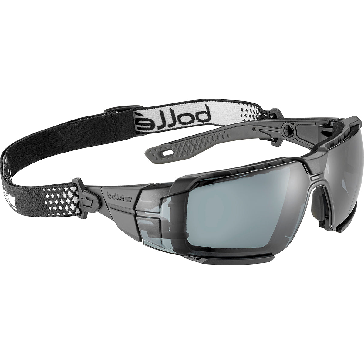 Bolle RUSH+ 2.0 XP Hybrid Smoke Lens Safety Glasses with Black and Grey Frame RUSXMN20E