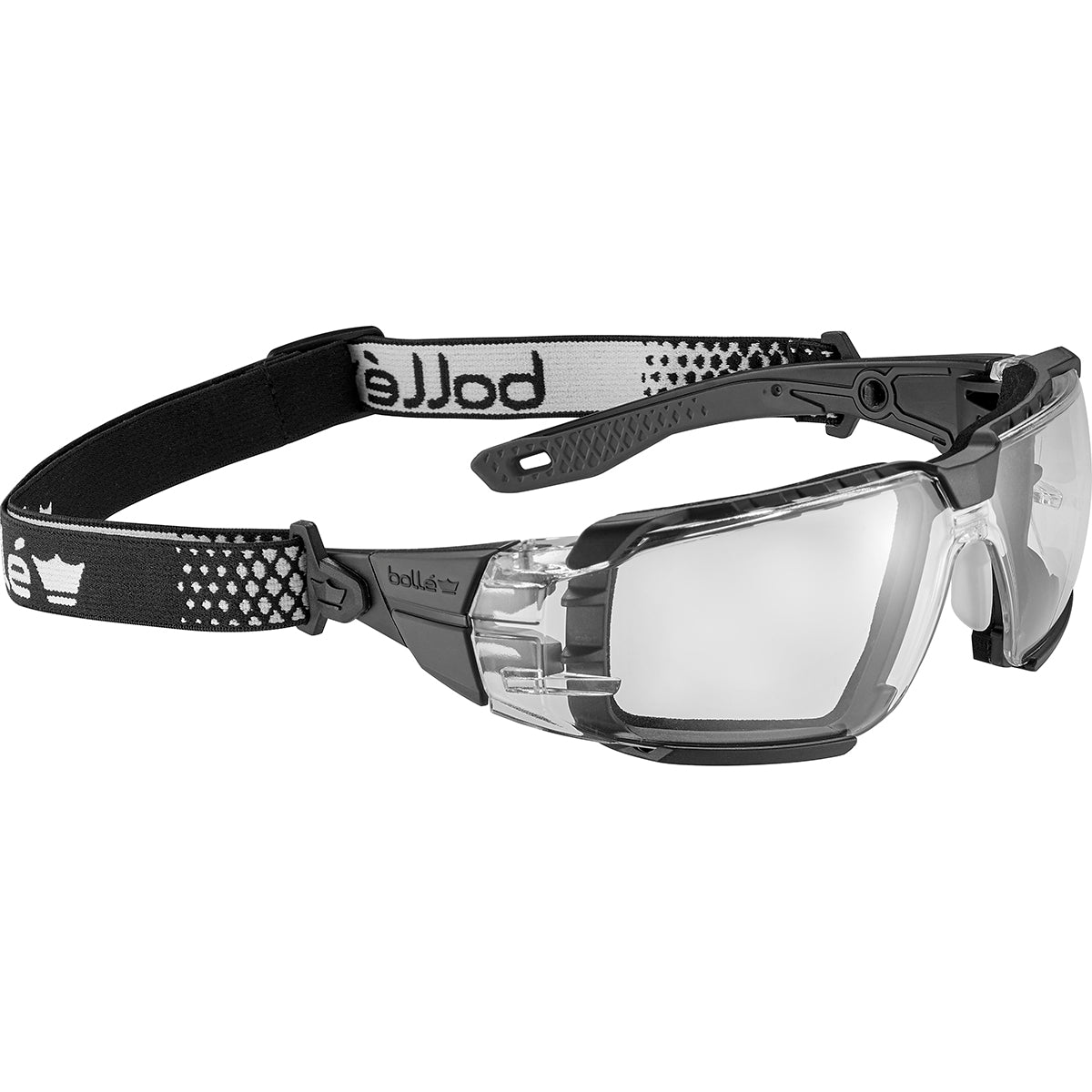 Bolle RUSH+ 2.0 Small XP Hybrid Clear Lens Safety Glasses with Black/Grey Frame RUSXSN10E