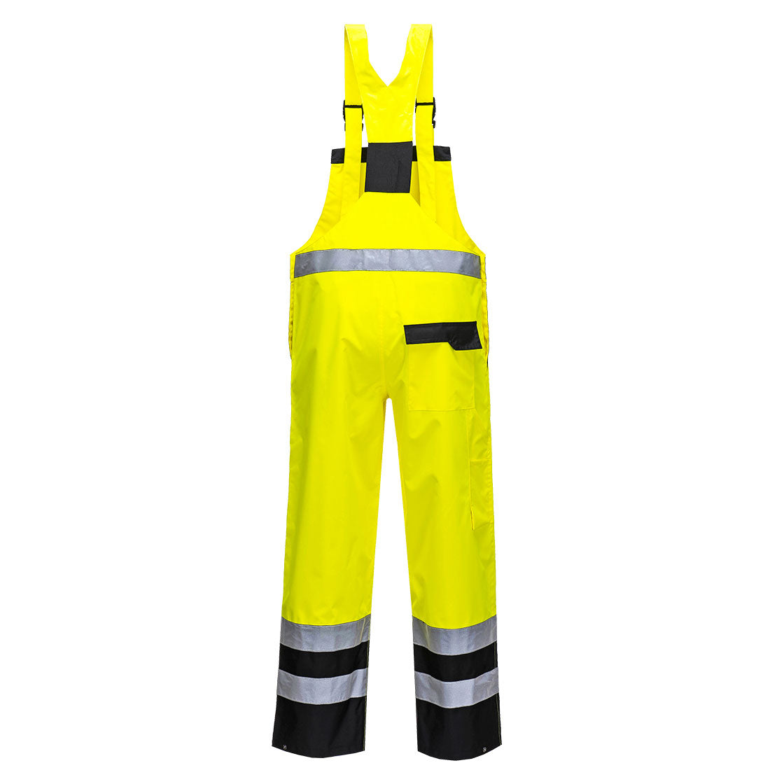 Portwest S488 Hi-Vis Breathable Contrast Rain Bib and Brace Yellow Black