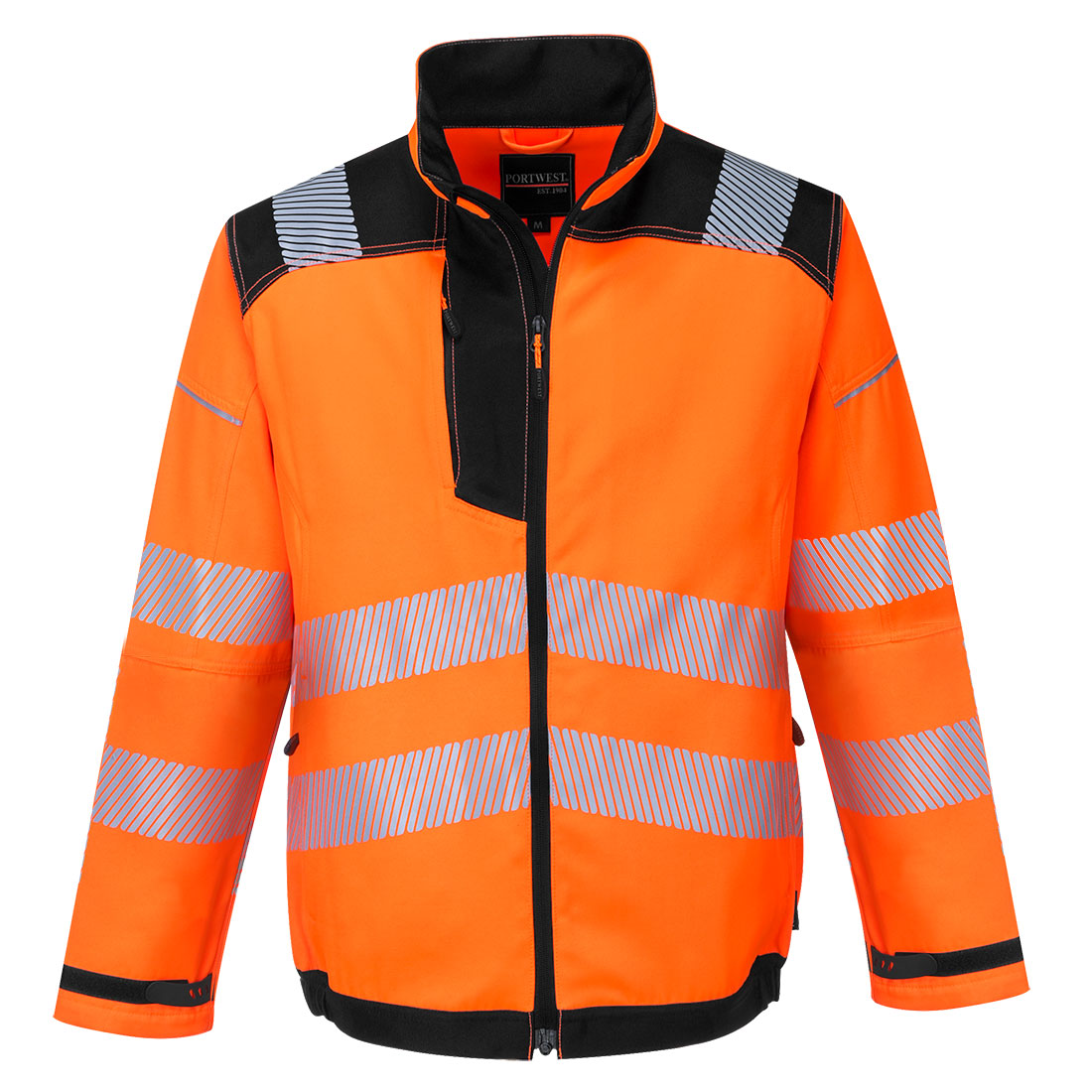 Portwest T500 PW3 Hi-Vis Work Jacket Orange Black