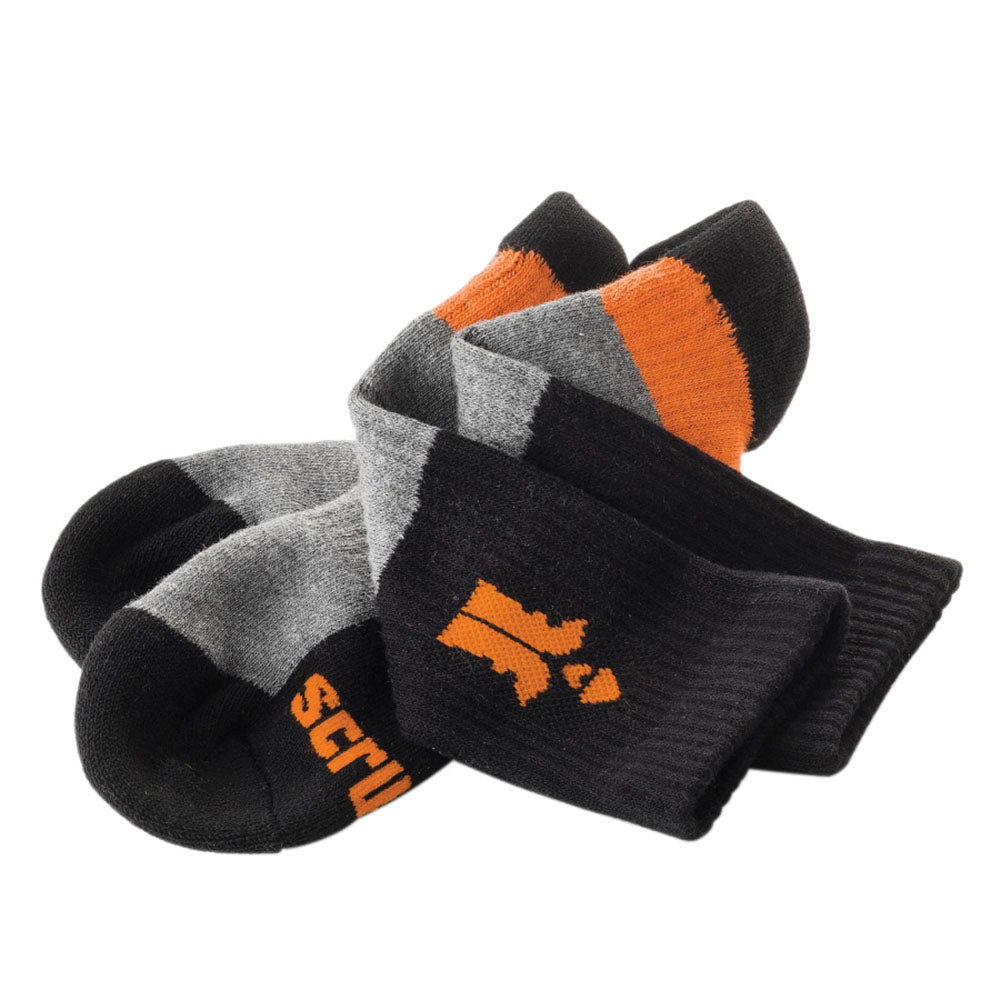 Scruffs Trade Socks Black 3pk Size 7 - 9.5