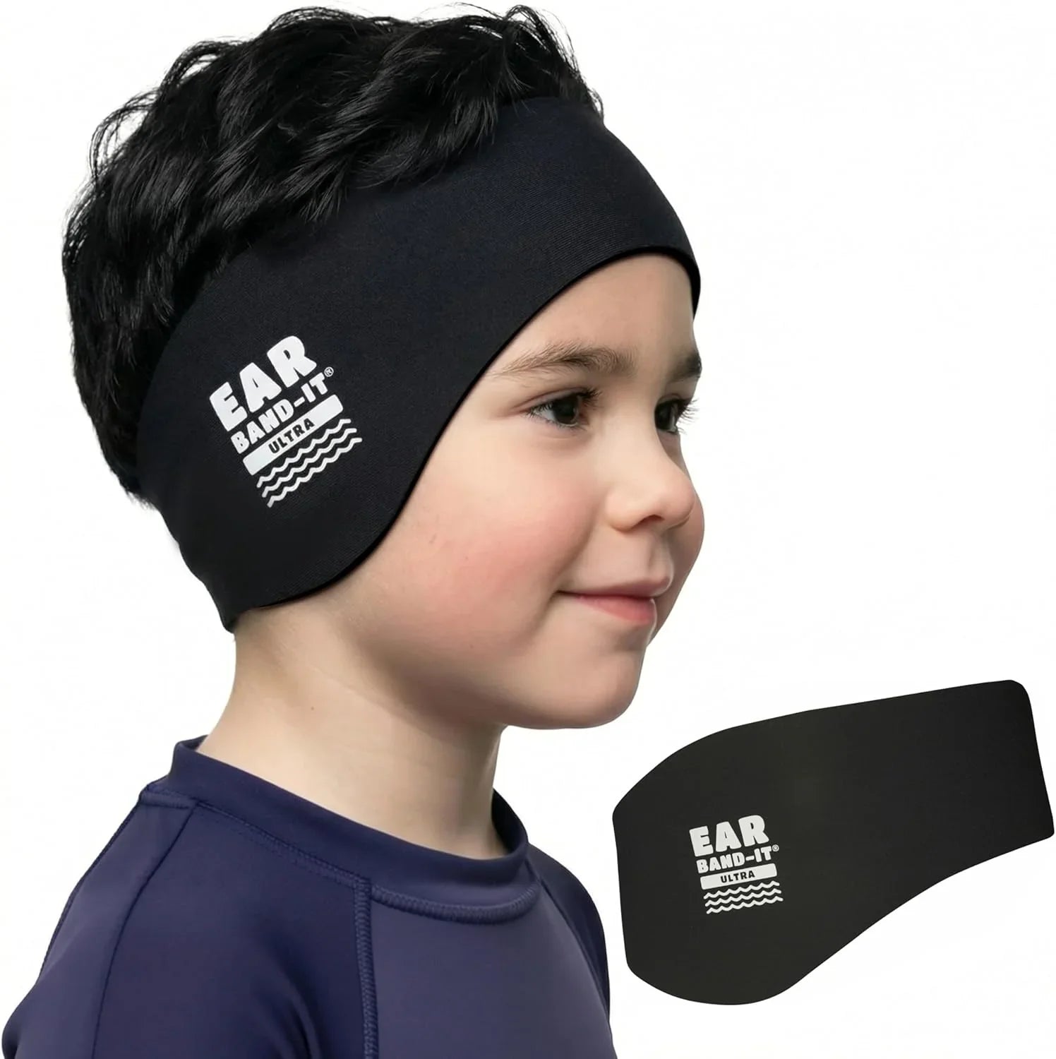 Ear Band it Ultra Black swimming Headband Medium size