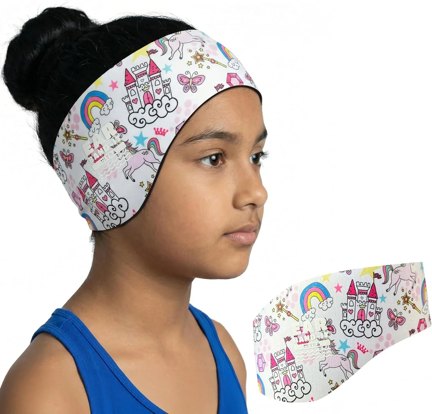 Young girl wearing Ear Band it Ultra Swimming headband