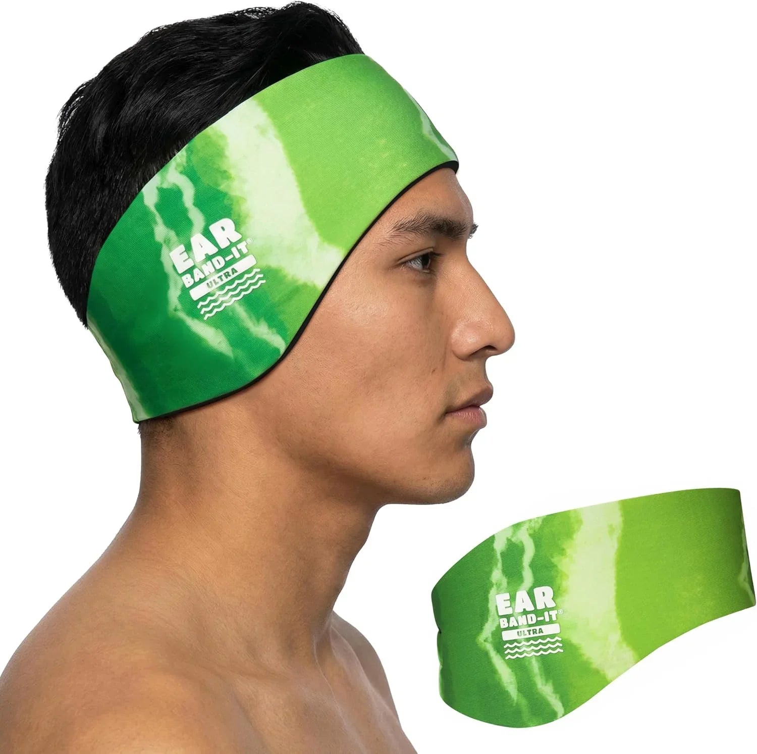 Ear Band it Ultra Tie Dye Green swimming Headband Large size