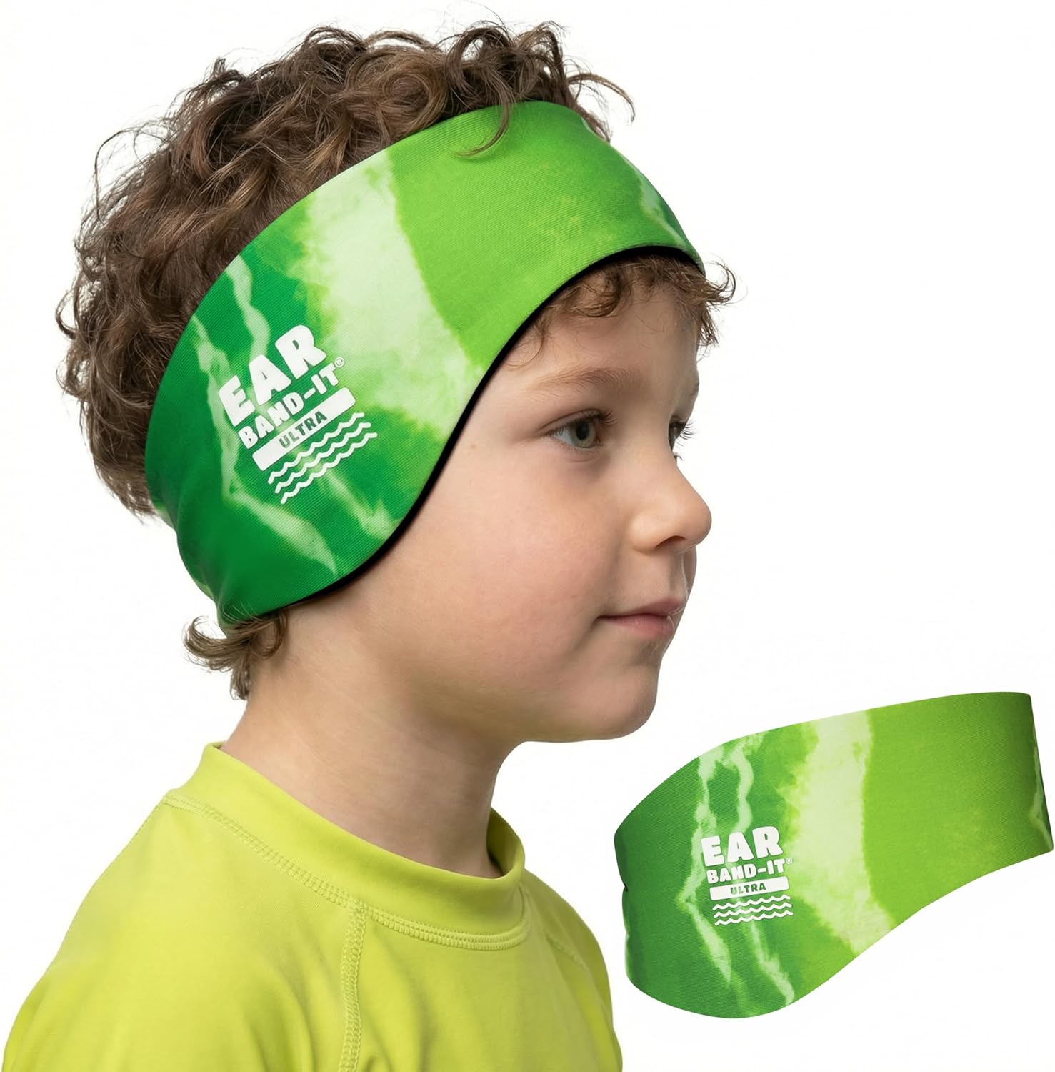 Ear Band it Ultra Tie Dye Green swimming Headband Medium size
