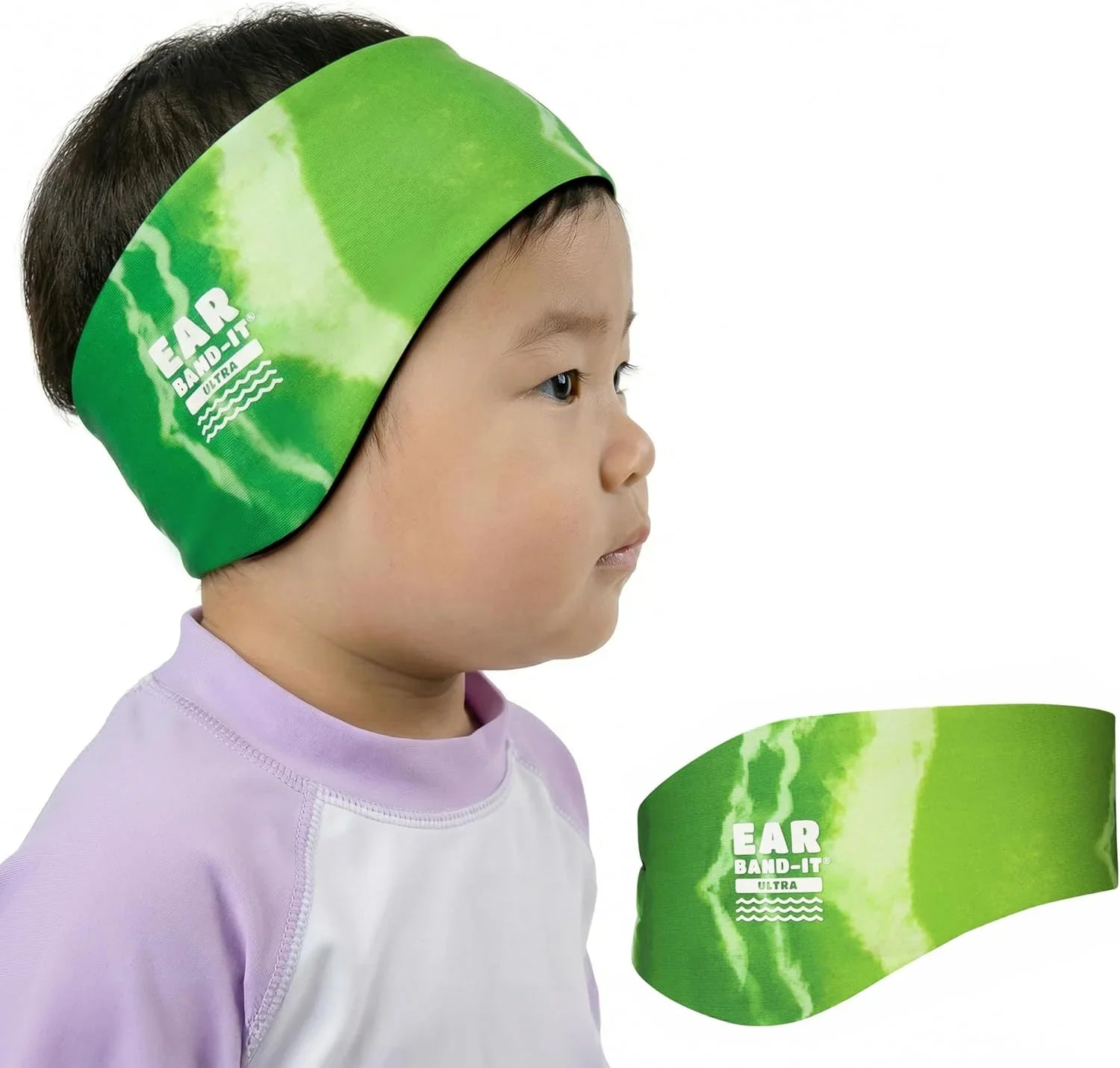Ear Band it Ultra Tie Dye Green swimming Headband Small size