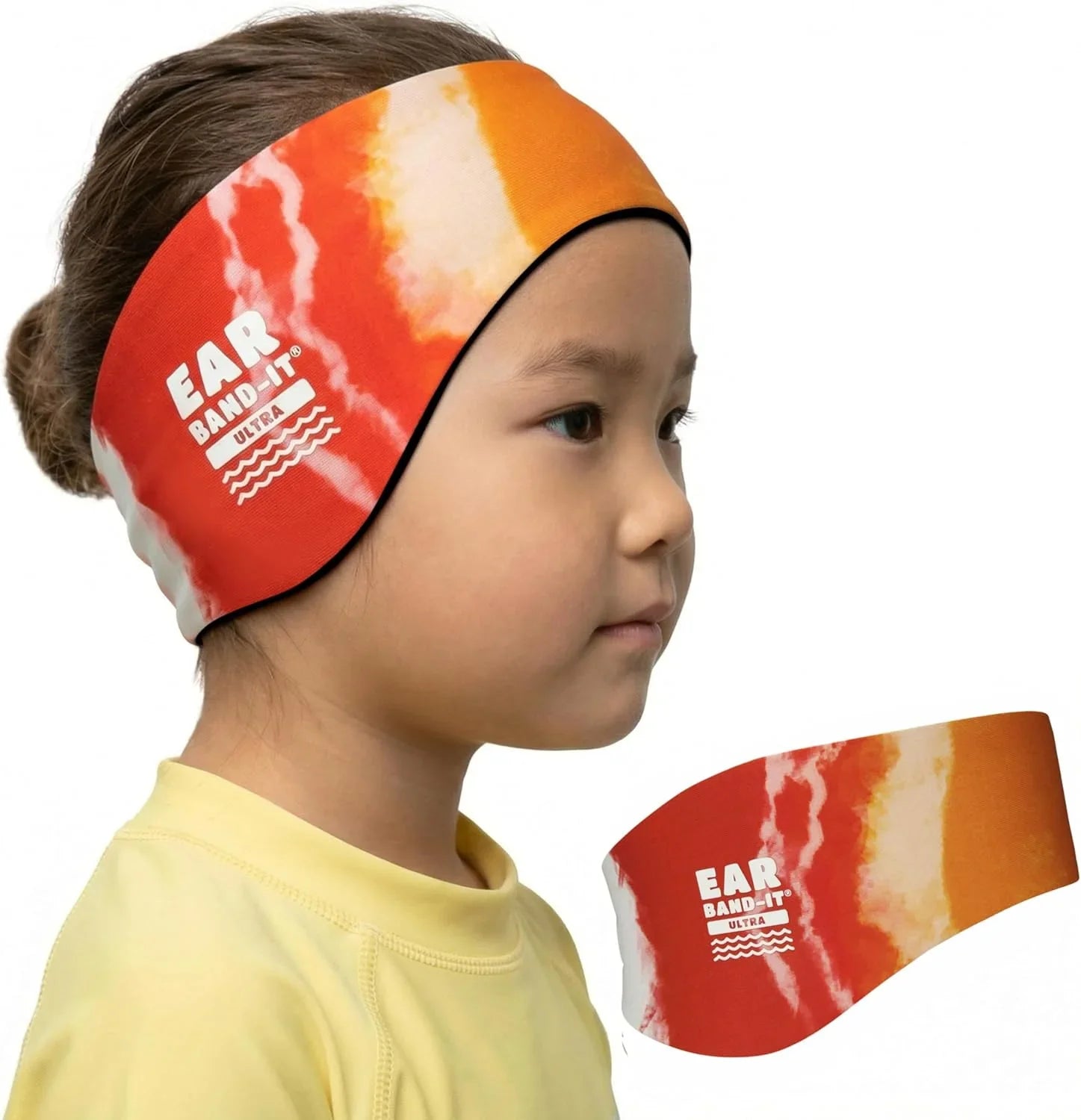 Ear Band it Ultra Tie Dye Orange swimming Headband Medium size