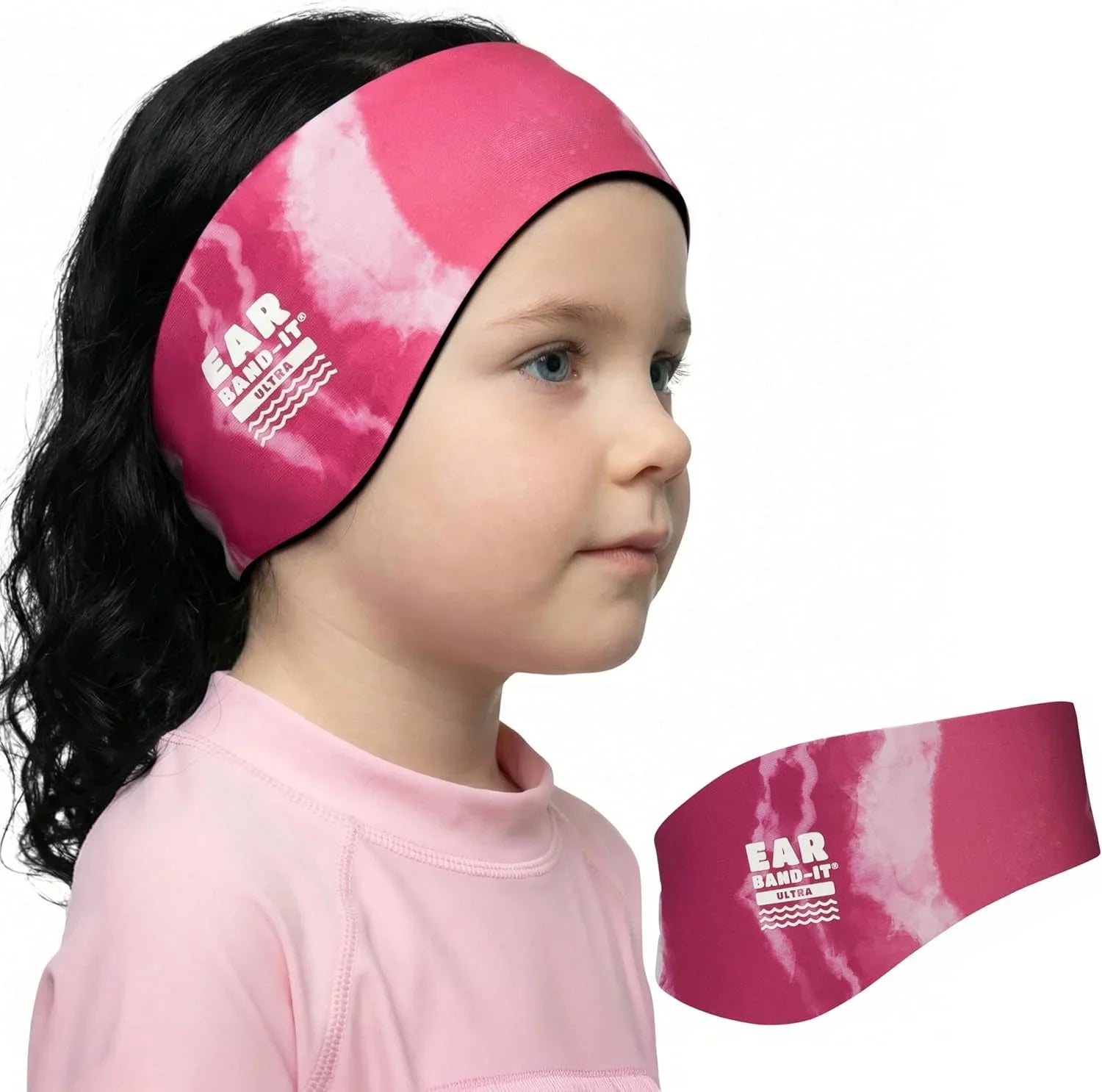 Ear Band it Ultra Tie Dye Pink swimming Headband Medium size