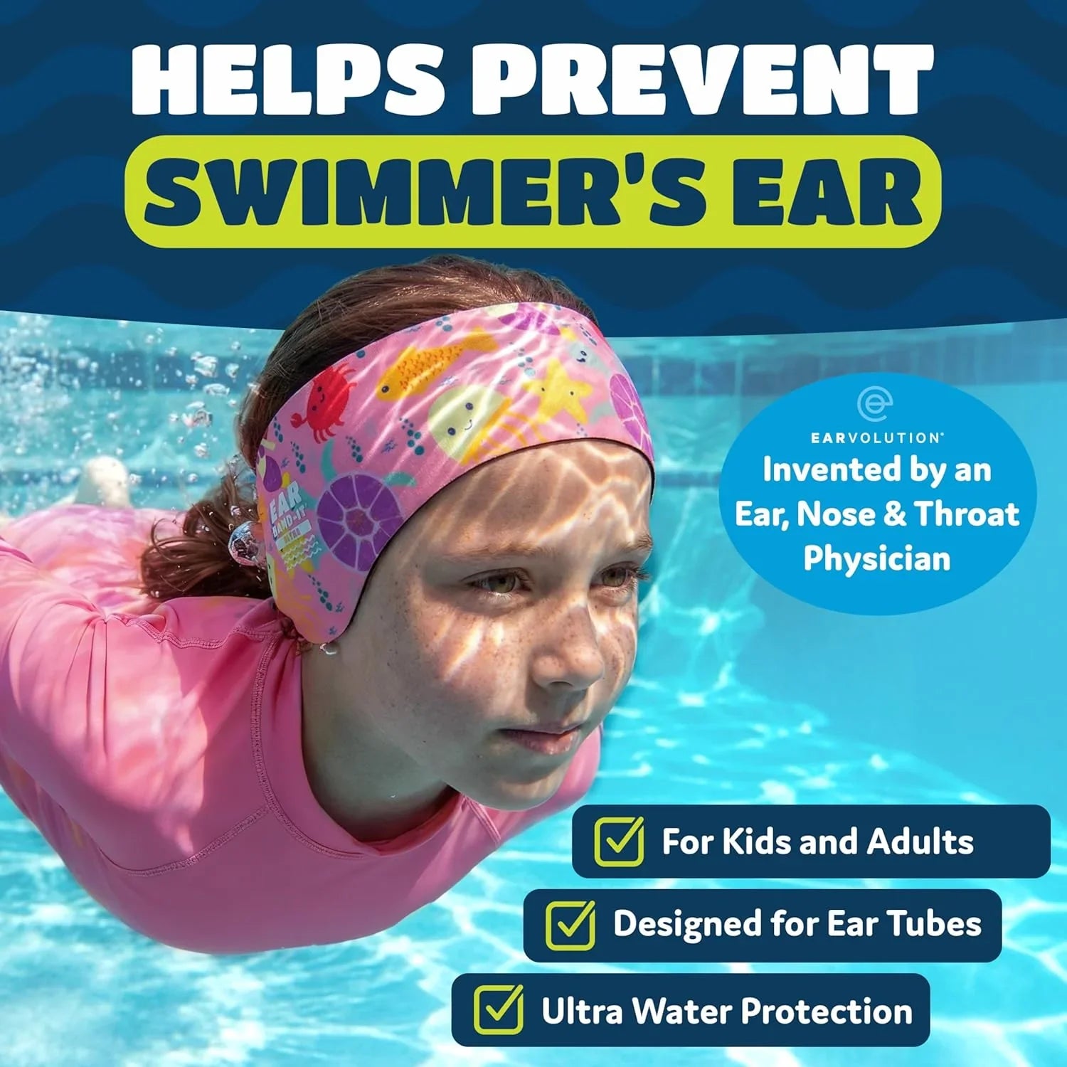 Ear Band it Ultra Swimming Headband for Kids and Adult