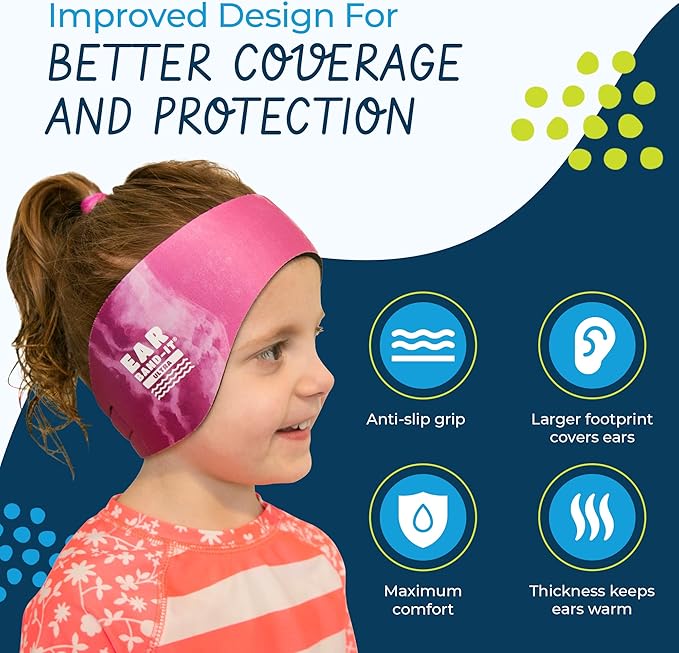 Ear Band-It Ultra Swimmer's Headband - Tie Dye Pink