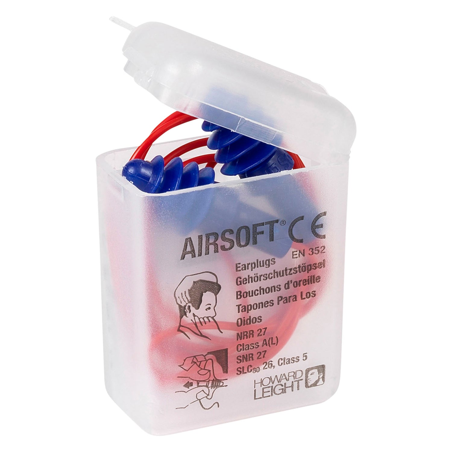 Honeywell Howard Leight Airsoft Cord SNR 30 Earplugs Box