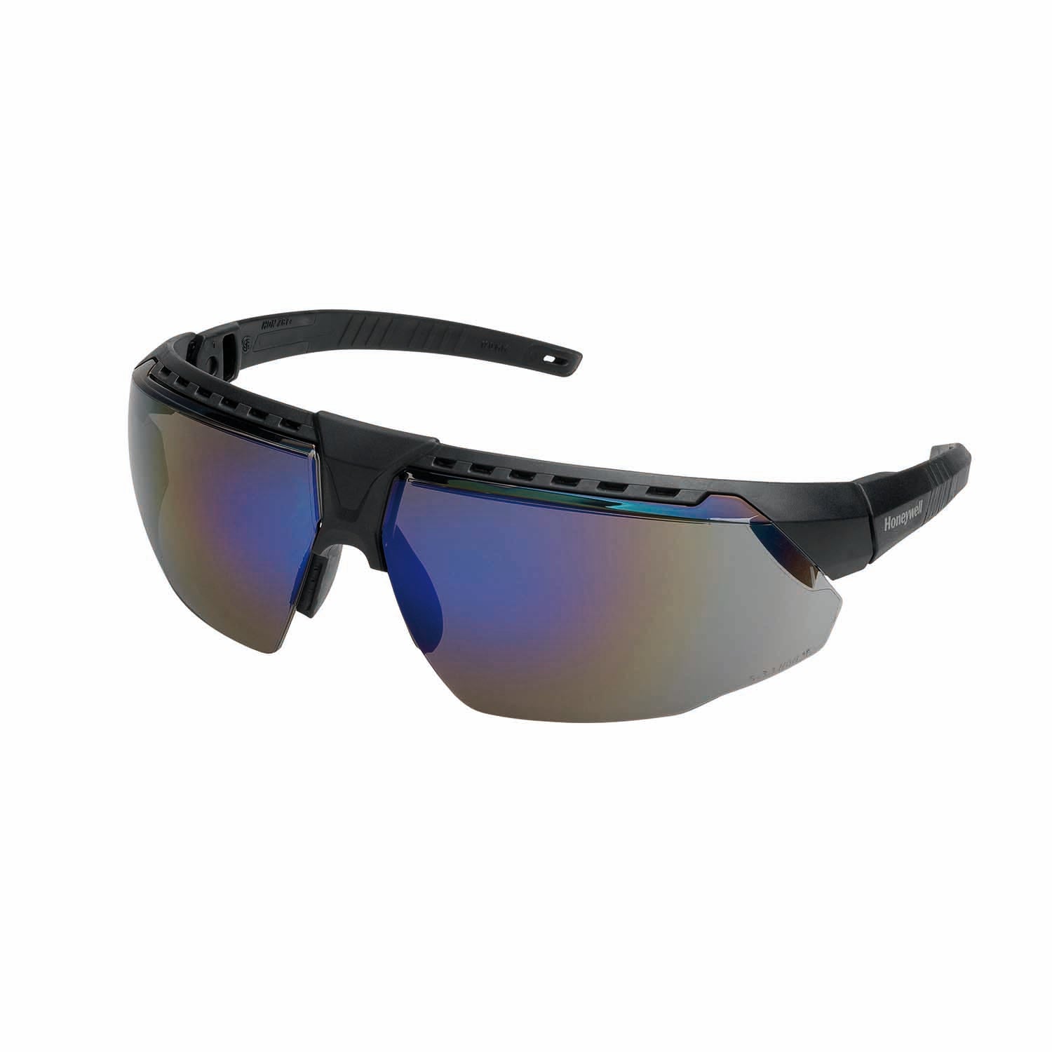 Honeywell AVATAR Safety Glasses Black Frame Blue Mirror Lens