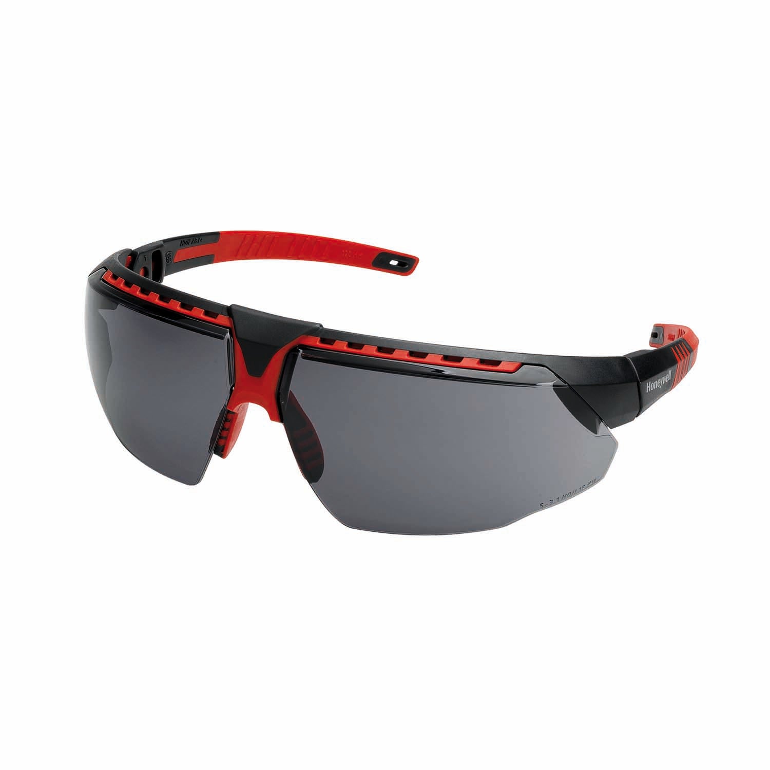 Honeywell 1034837 Safety Spectacles, AVATAR Safety Glasses Black/Red Frame Grey Lens