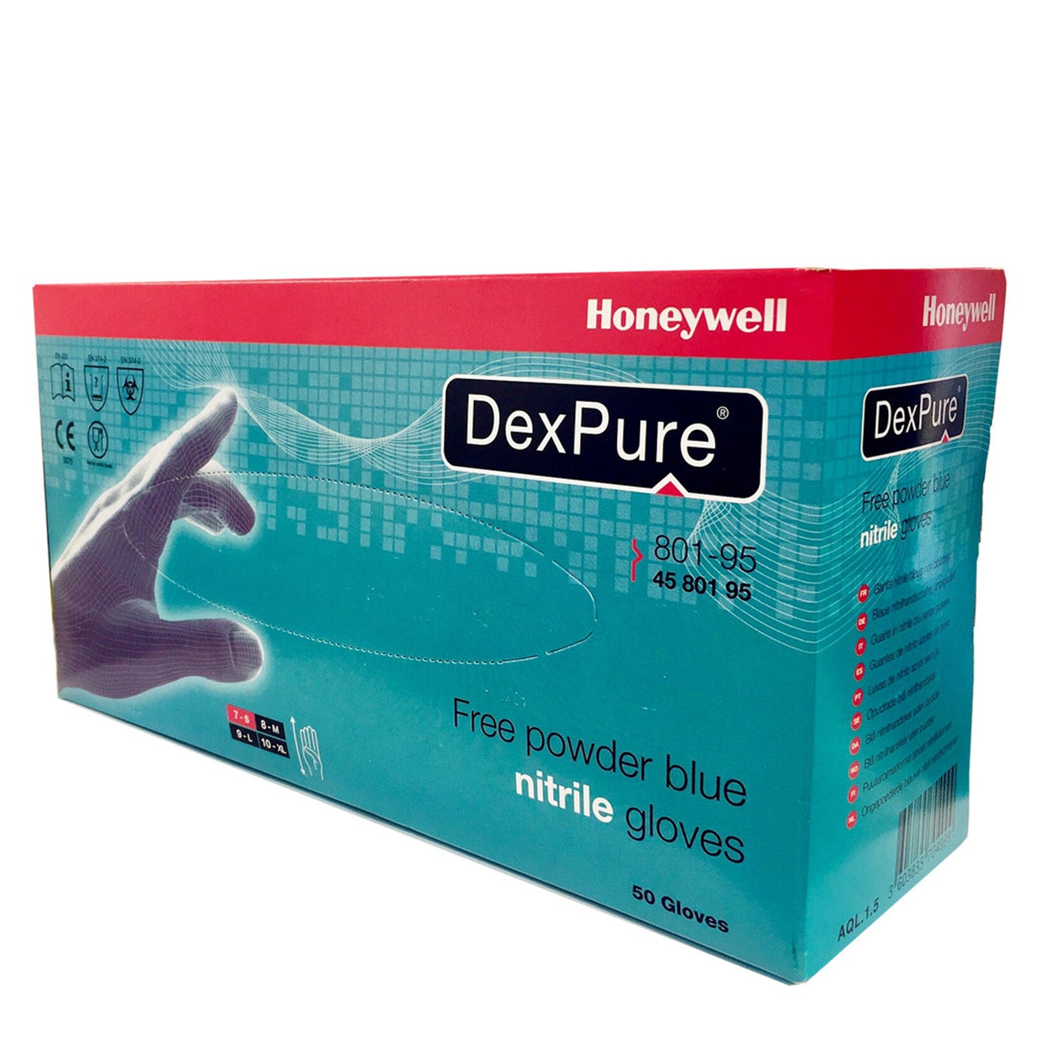 Honeywell DexPure 801-95 Free Power Blue Nitrile Gloves 1