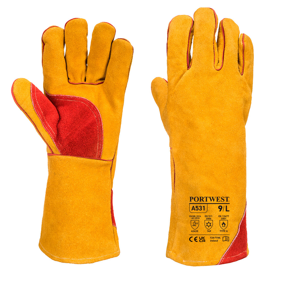 Portwest A531 Reinforced Winter Welding Gauntlet Gloves Size 10