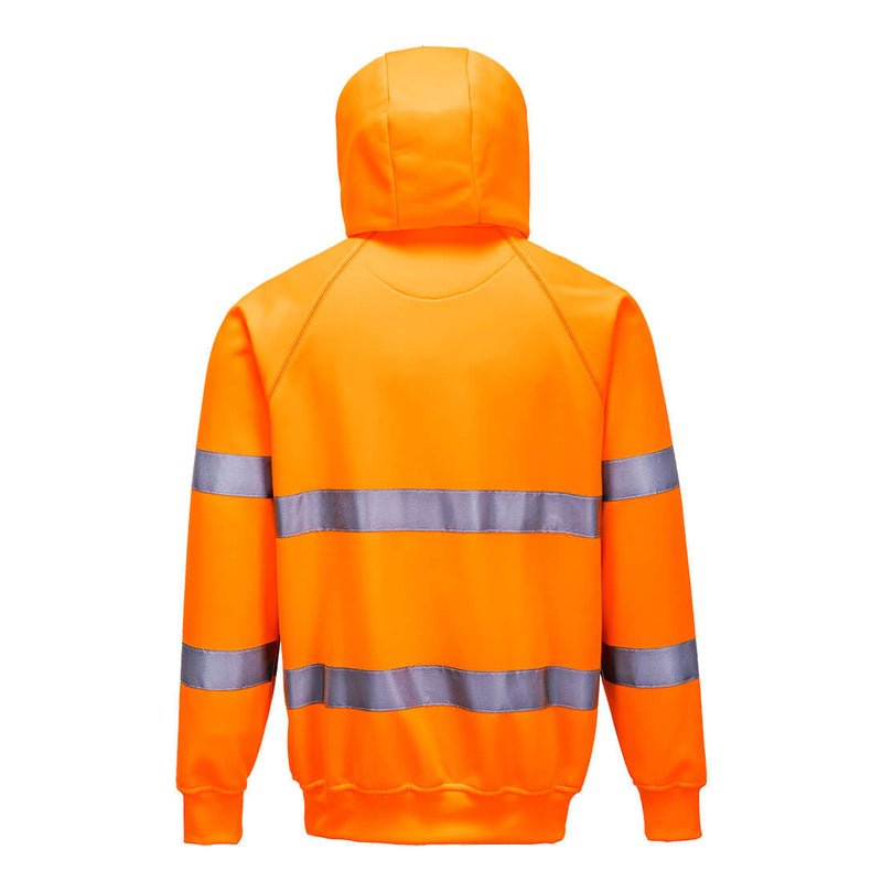 Portwest B304 Hi-Vis Hooded Sweatshirt - Orange rear