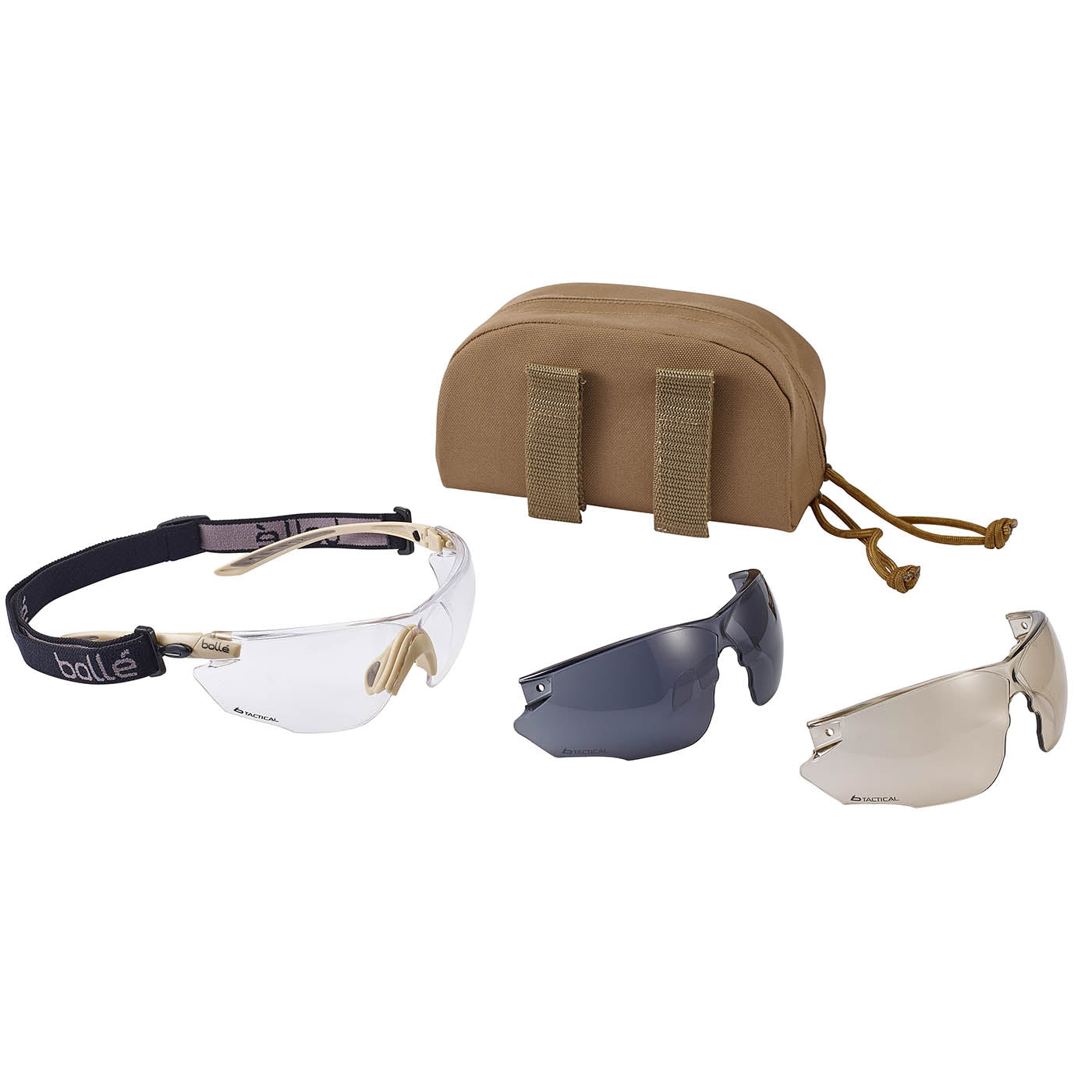Bolle Tactical Combat COMBKITS Ballistic Glasses – Tan Kit