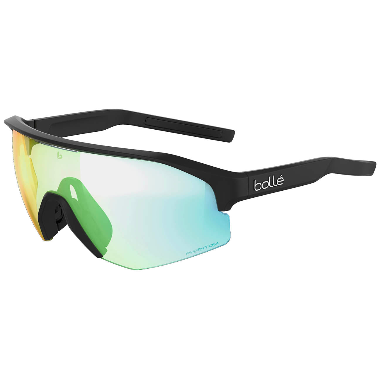 Bolle LIGHTSHIFTER XL BS014008 Sunglasses - Black Matte - Phantom Clear Green