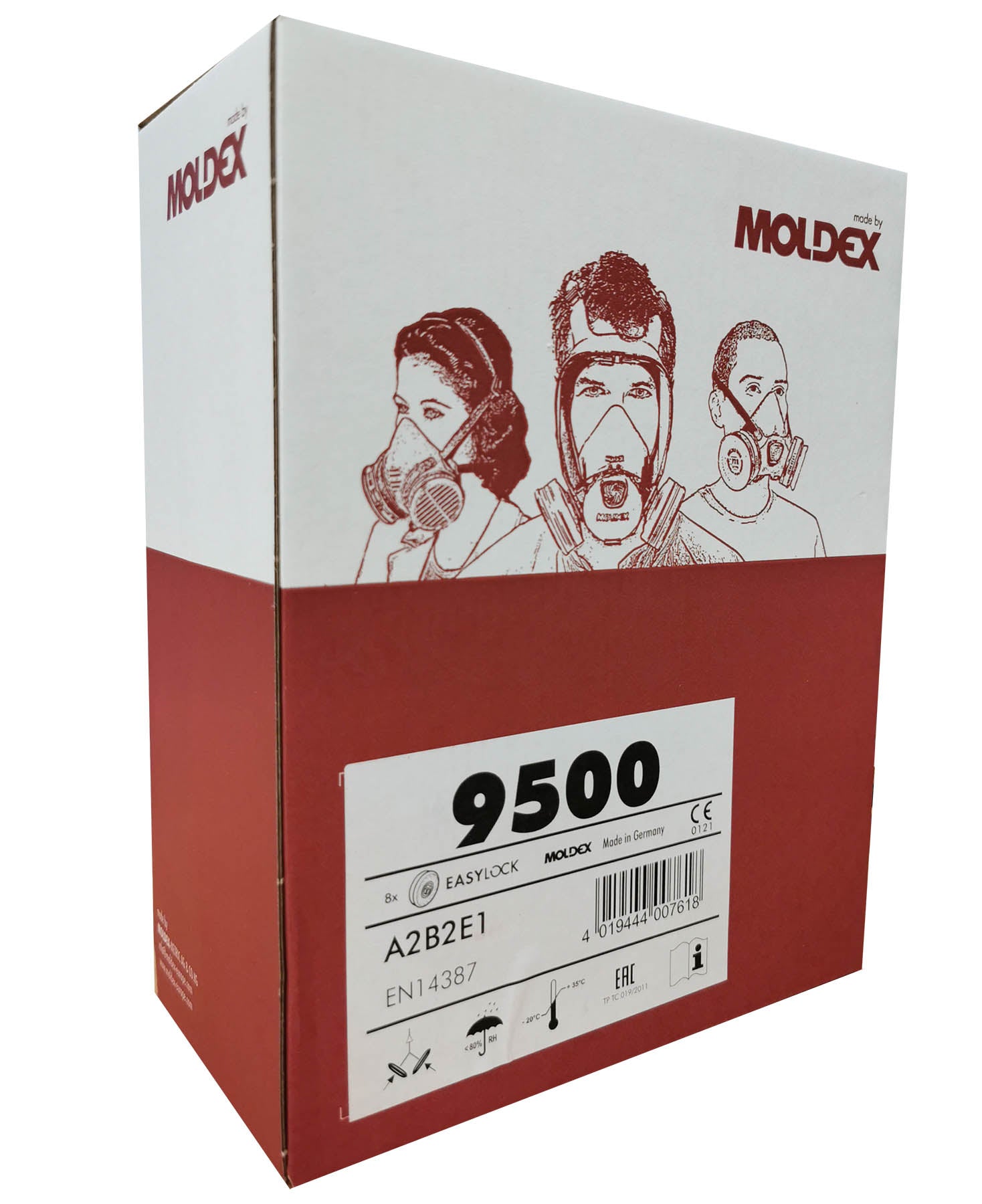 Moldex 9500 EasyLock A2B2E1 Gas Filters box