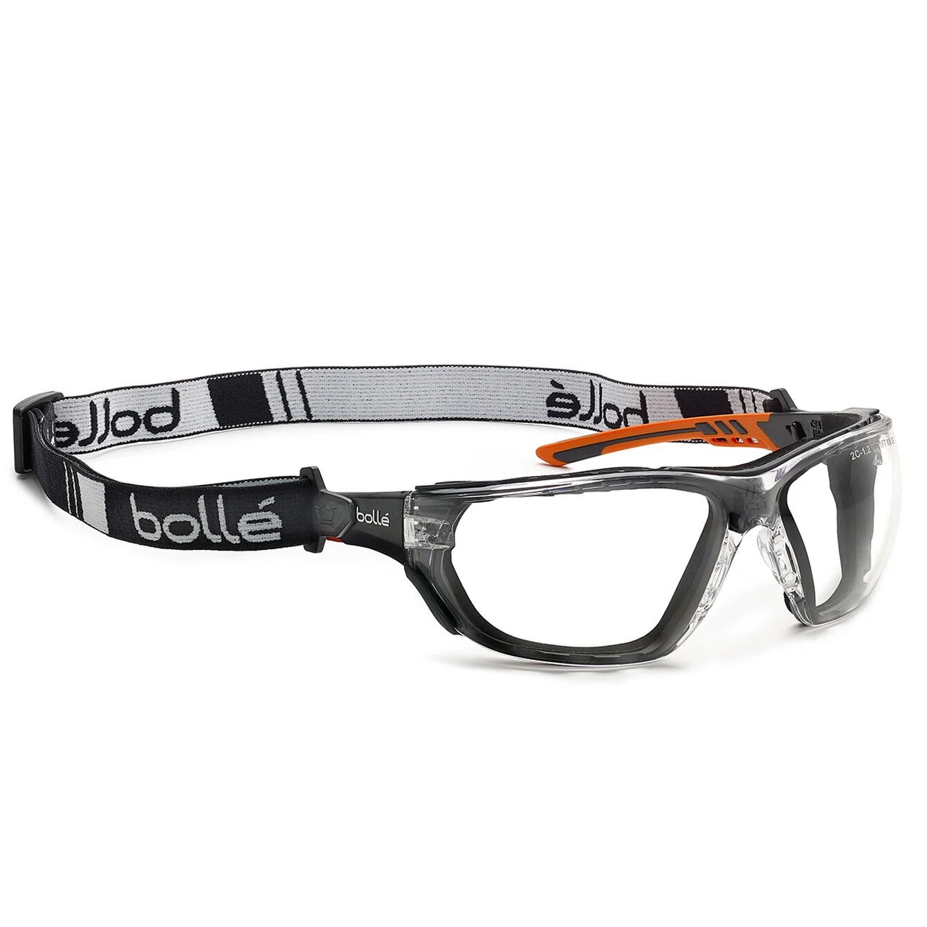 Bolle NESS+ Clear Lens Safety Glasses with Foam and Strap - PSSNESF028