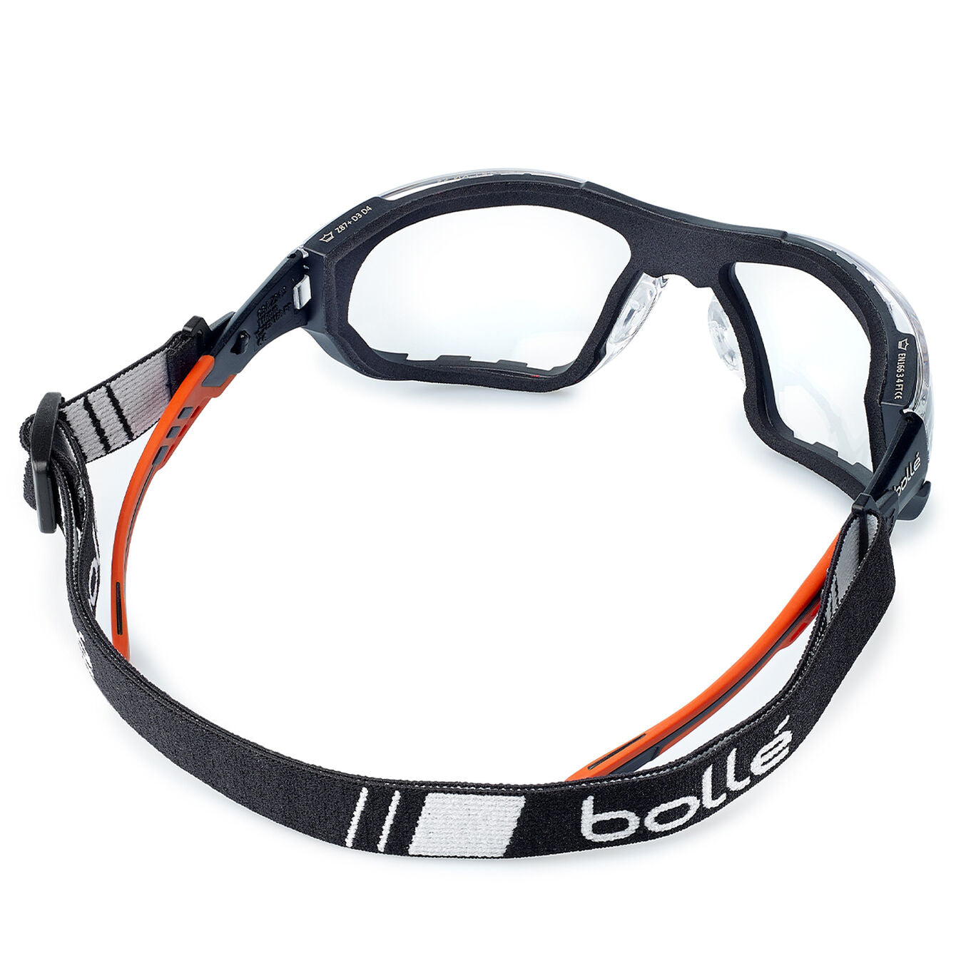 Bolle NESS+ Clear Lens Safety Glasses with Foam and Strap - PSSNESF028