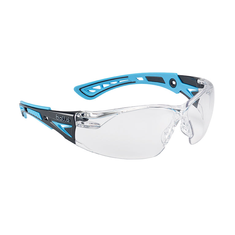 Bolle RUSH+ RUSHPPSIB Safety spectacles - Black/Blue Temples Clear Lens