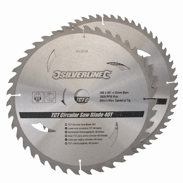 Silverline 803634 TCT Circular Saw Blades 40, 60T 2pk 