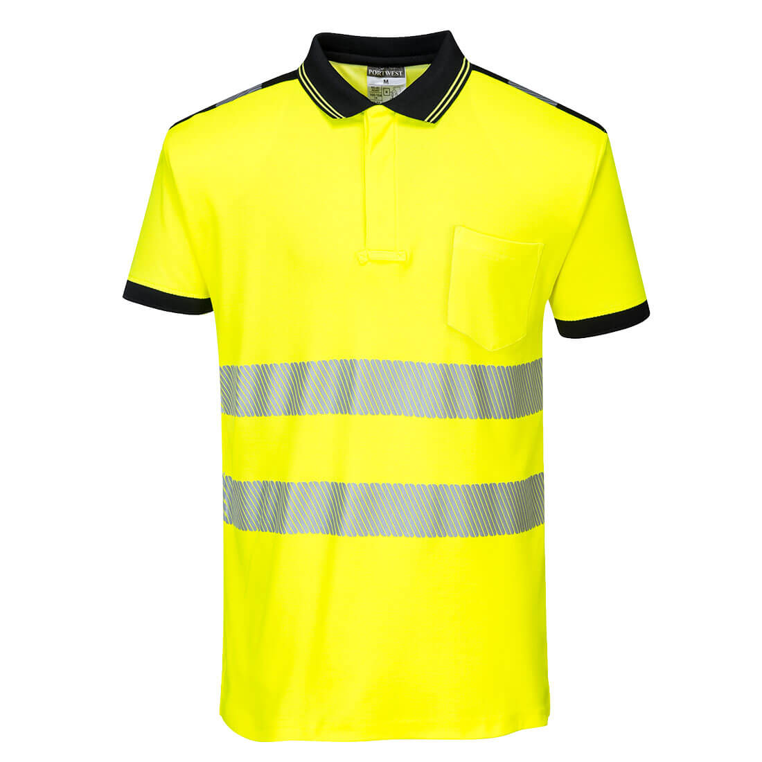Portwest T180 PW3 Hi-Vis Polo Shirt S/S - Yellow/Black