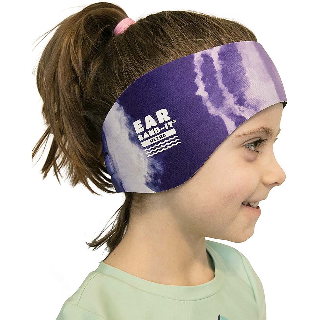 Ear Band-It Ultra Swimmer's Headband - Tie Dye Purple