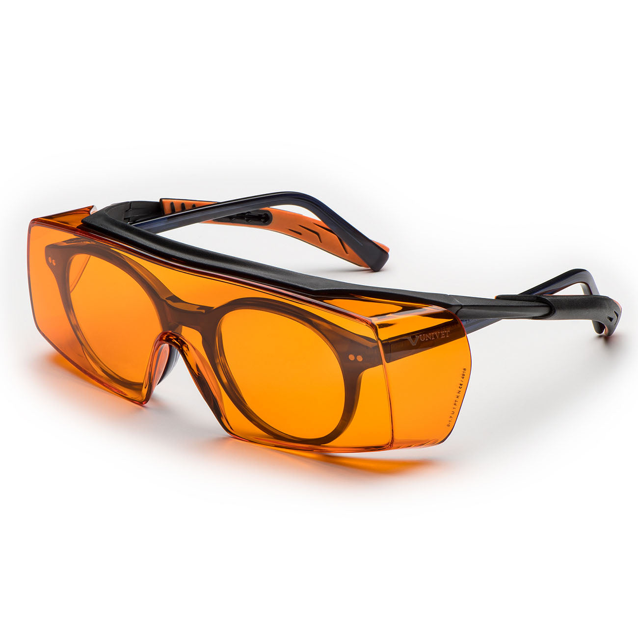 Univet 5X7 High Contrast Orange OTG Safety Glasses - 5X7.03.00.04