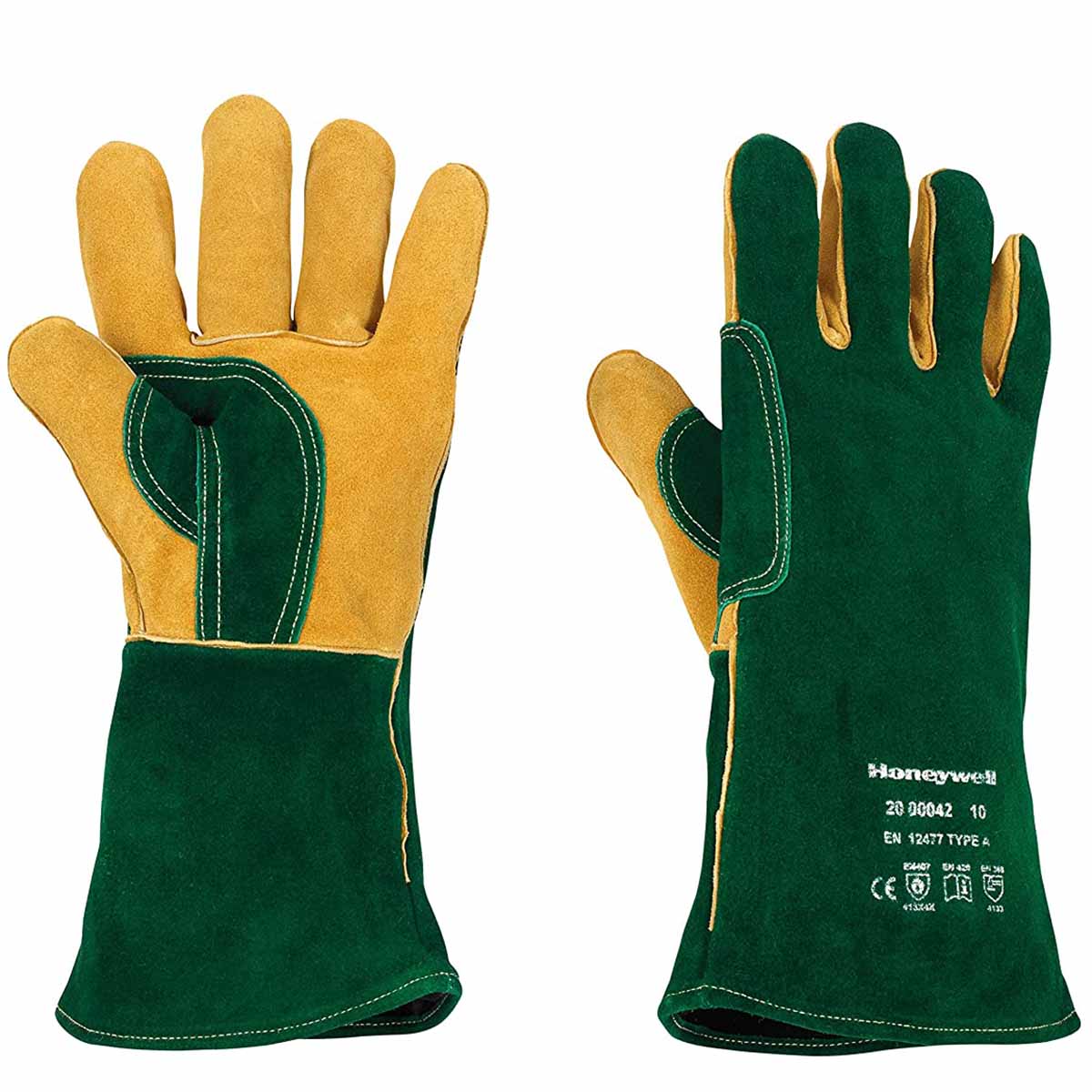 Honeywell 2000042 Green Welding Plus Gauntlet Gloves Size 8